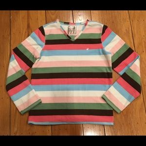 Old Navy Girls Sweater Striped V-Neck Pullover